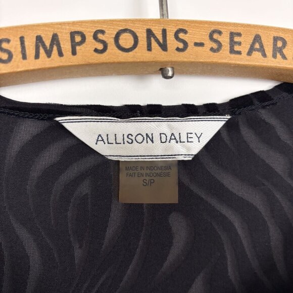 Allison Daley Black Velvet Swirl 70s Print Y2K Tank Top Small - Picture 3 of 5